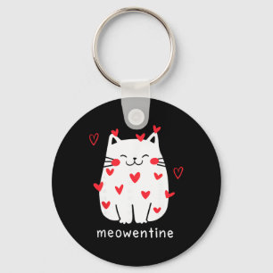 Meowentine Süße Katze Herz Valentinstag Katzenlieb Schlüsselanhänger
