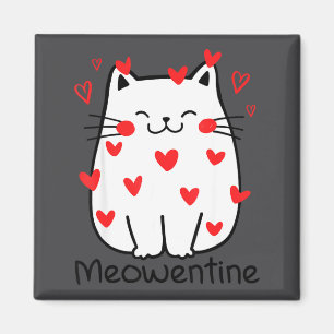 Meowentins Süße Katze Valentinstag Herz Meow Kitt Magnet