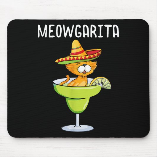 Meowgarita - Cinco De Mayo Margarita Cat Lover Mousepad (Vorne)