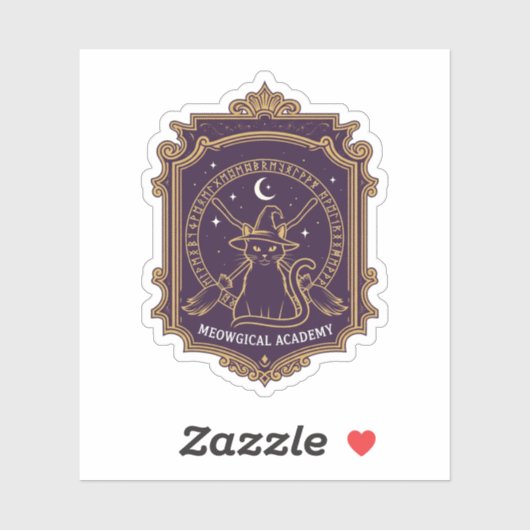 Meowgical Academy - Wappen der Hexenkkatze Aufkleber (Blatt)