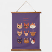 Meowgical Cat in Kostümen Halloween Wandteppich Mit Holzrahmen (Vorderseite)