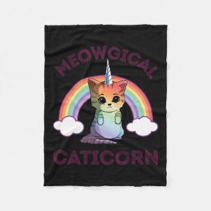 Meowgical Caticorn T Shirt Cat Unicorn Girls Fleecedecke