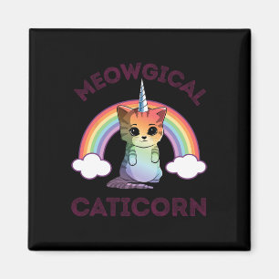 Meowgical Caticorn T Shirt Cat Unicorn Girls Magnet