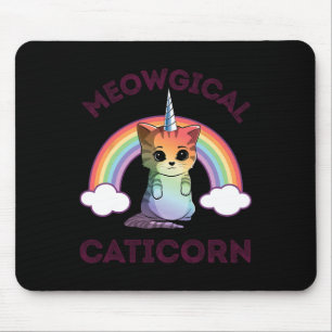 Meowgical Caticorn T Shirt Cat Unicorn Girls Mousepad