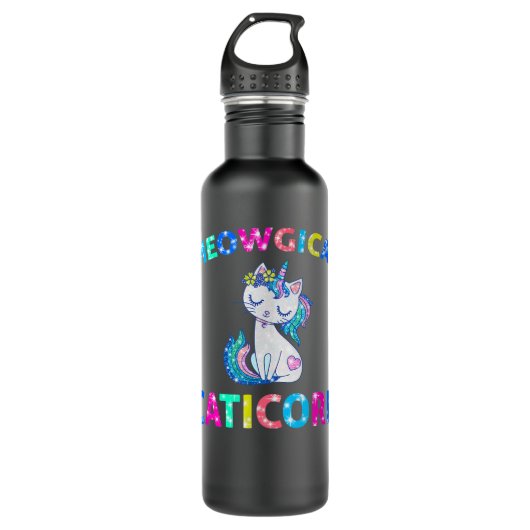 Meowgical Caticorn Unicorn Katze Kittycorn 2157 Edelstahlflasche (Vorderseite)
