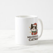 Meowgical Catmas Mug – Cute Black and White Santa Kaffeetasse (VorderseiteRechts)