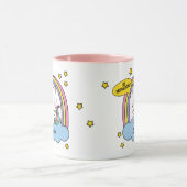 Meowgical Niedlich Caticorn Rosa Cartoon Tasse (Zentrum)