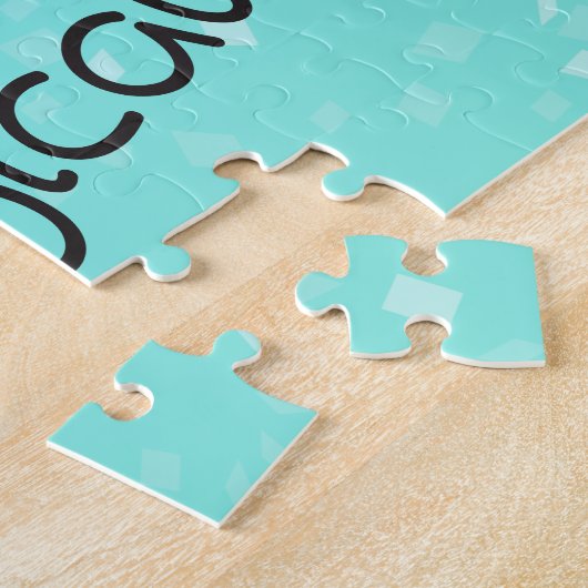 Meowgical Niedlich Unicorn Kitty auf einem glänzen Puzzle (Seite)