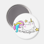Meowgical Niedlich Unicorty Kitty Glitzer Glitzern Magnet (Vorderseite/Rückseite)