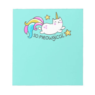 Meowgical Niedlich Unicorty Kitty Glitzer Glitzern Notizblock