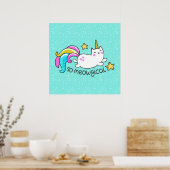 Meowgical Niedlich Unicorty Kitty Glitzer Glitzern Poster (Küche)