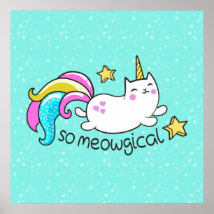 Meowgical Niedlich Unicorty Kitty Glitzer Glitzern Poster