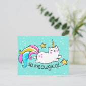 Meowgical Niedlich Unicorty Kitty Glitzer Glitzern Postkarte (Stehend Vorderseite)