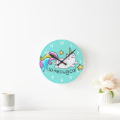 Meowgical Niedlich Unicorty Kitty Glitzer Glitzern Runde Wanduhr (Zuhause)