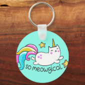 Meowgical Niedlich Unicorty Kitty Glitzer Glitzern Schlüsselanhänger (Vorderseite)