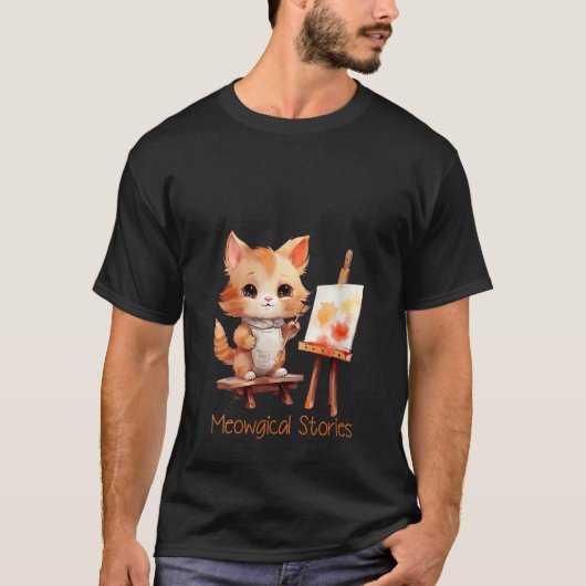 Meowgical Storys Ein Niedliches Katzen-Design für T-Shirt (Vorderseite)