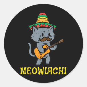 Meowiachi Cat Mariachi Funny Cinco De Mayo Mexican Runder Aufkleber