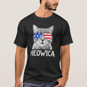 Meowica 4. Juli Cat Merica USA Flaggen Kitten T-Shirt