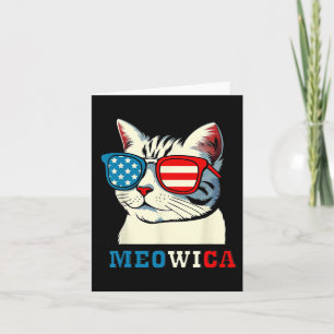 Meowica 4. Juli Cat Sungles American USA Flag Karte
