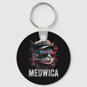 Meowica 4. Juli Katze American Flag Amerika USA Schlüsselanhänger