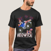 Meowica 4. Juli Katzen Monster Trucks American F T-Shirt (Vorderseite)