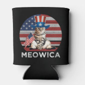 Meowica 4. Juli Patriotische Amerikanische Katze Dosenkühler (Rückseite)