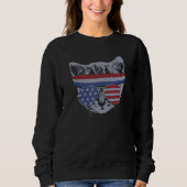 Meowica 4th July Pawtriotic Kitty Merica Cat Us Fl Sweatshirt (Vorderseite)