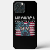Meowica 4th of July Cat Lover Patriotic USA Case-Mate iPhone Hülle (Rückseite)