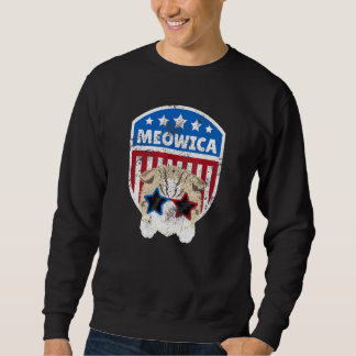 Meowica American Cat Patriotic 4. Juli Red White Sweatshirt