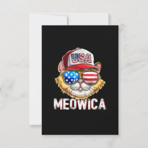 Meowica American Flag Cat 4th July Trucker RSVP Karte