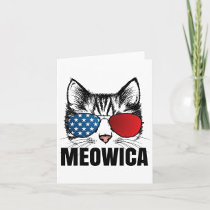 Meowica Americat 4. Juli USA Flaggen Sungl Funny Karte
