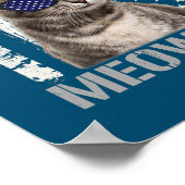Meowica Cat 4. Juli Patriotic USA Poster (Ecke)