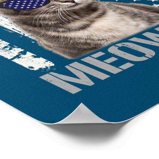 Meowica Cat 4. Juli Patriotic USA Poster (Ecke)