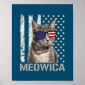 Meowica Cat 4. Juli Patriotic USA Poster (Vorne)
