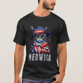 MEOWICA Cat 4th Of July Sunglasses Merica Cat Amer T-Shirt (Vorderseite)