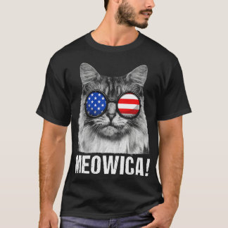 Meowica Cat American Flag Sonnenbrille Merica T-Shirt
