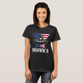 Meowica Cat Kitty 4th Of July American Sunglasses T-Shirt (Vorne ganz)