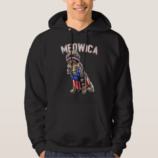 Meowica Cat Mullet American Flag Patriotic 4. Hoodie