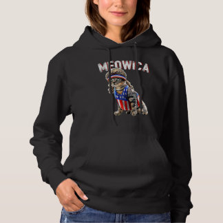 Meowica Cat Mullet American Flag Patriotic 4. Hoodie