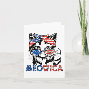 Meowica Cat Sungles American Flag 4. Juli Meri Karte