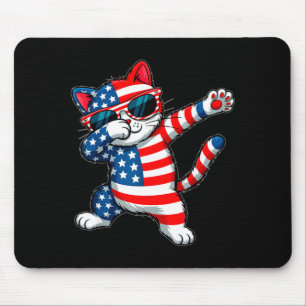 Meowica dabbing Katze 4. Juli amerikanische Flagge Mousepad