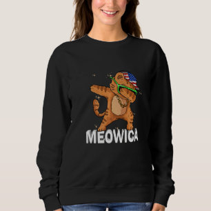 Meowica Hauskatze 4. Juli Patriotische Amerikaneri Sweatshirt