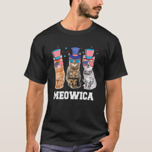 Meowica Katze 4. Juli Kitten Gedenktag T-Shirt