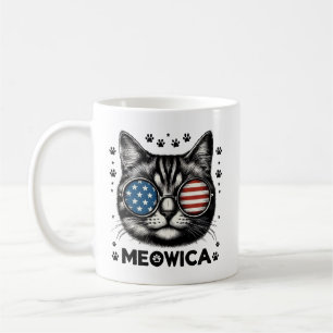Meowica Katze 4. Juli Shirt - Patriotische Katze L Kaffeetasse