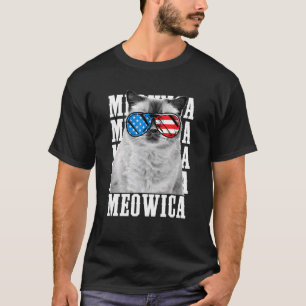 Meowica Katze Adler Amerikanisches Symbol Usa Patr T-Shirt