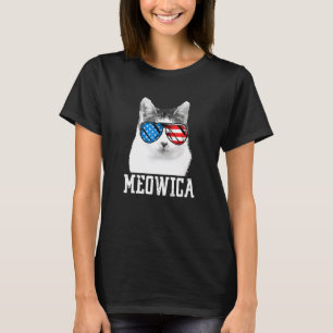 Meowica Katze Adler Amerikanisches Symbol Usa Patr T-Shirt