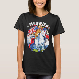 Meowica Katze Einhorn 4. Juli T-Shirt