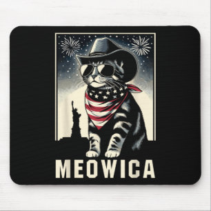 Meowica Usa merica Cat 4. Juli Funny Patriotic Mousepad