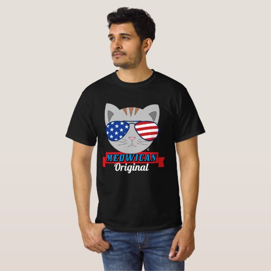 MEOWICAN Original Patriotic Cat Pub T Shirt (Vorne ganz)