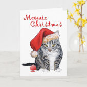 Meowie Christmas Tabby Cat Karte (Gelbe Blume)